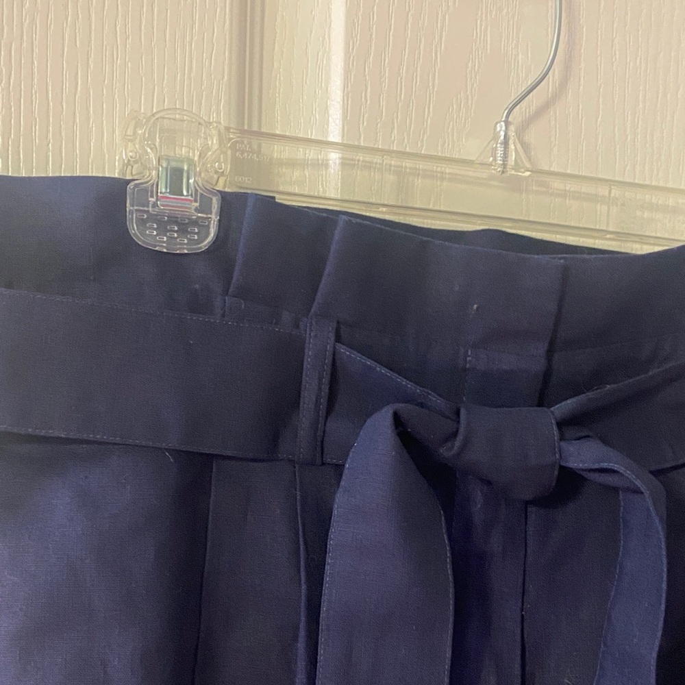 Boden Navy High-Waist Tie-Front Women's Shorts - Picture 3 of 5